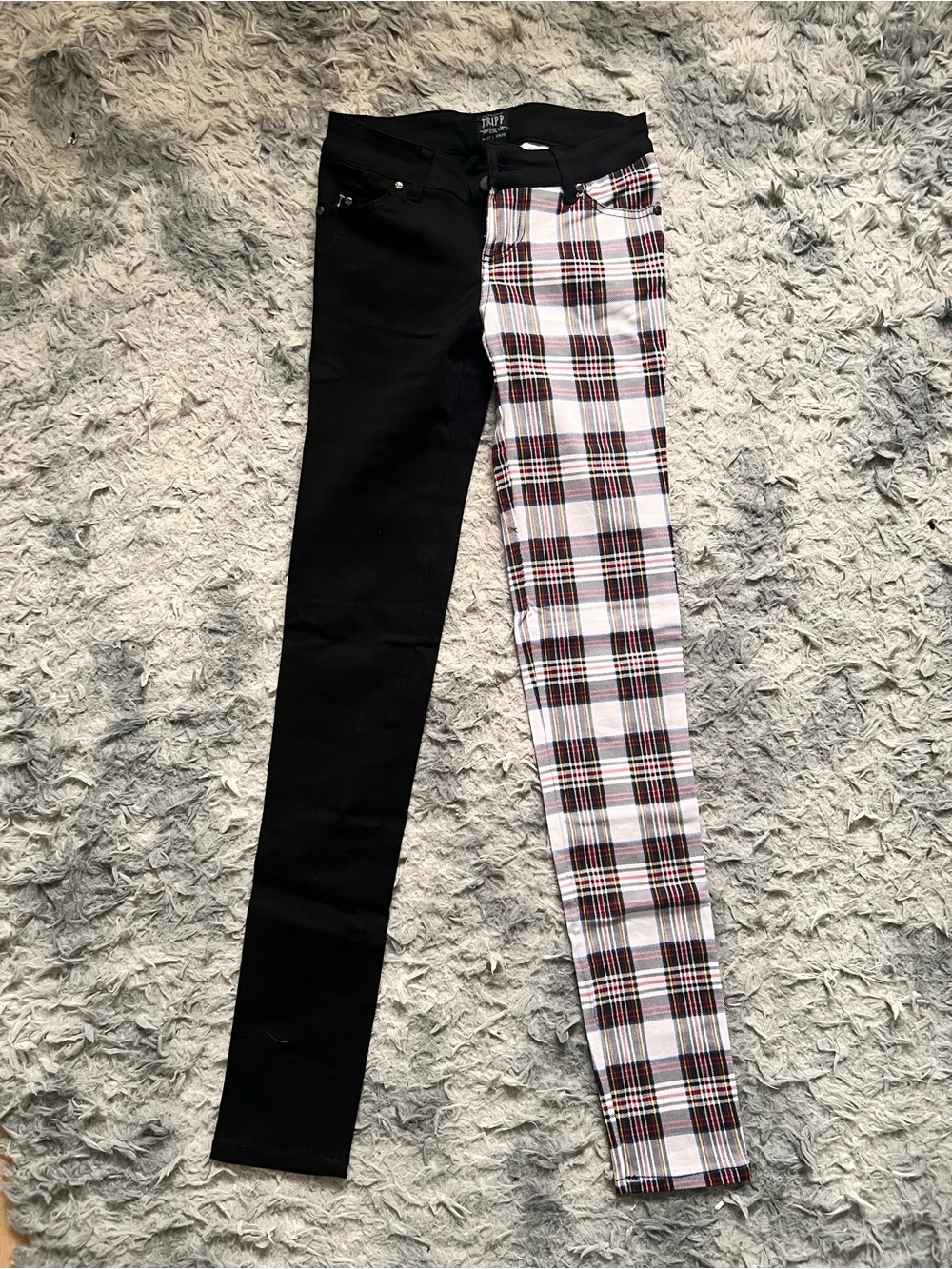 Tripp NYC Black and White Two-Tone Skinny Pants